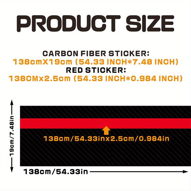 TEMU 2pcs Set Of Premium 5d Carbon Fiber Vinyl Stickers - For Hood, Easy To Apply And Remove