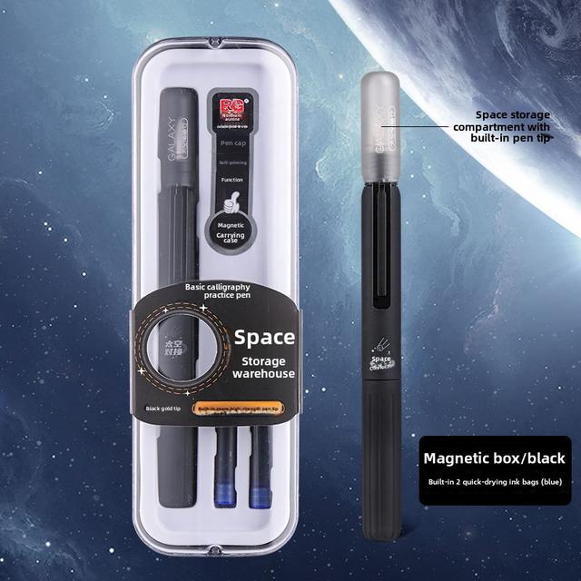 TEMU Un solo juego de bolígrafos de almacenamiento con temática espacial increíble, con tapas magnéticas y tinta de secado rápido, perfectos para escribir y firmar regalos.
