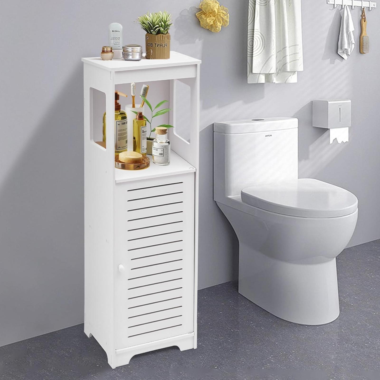 TEMU Bathroom Cabinet, Floor Cabinet, Multipurpose Bathroom Storage Cabinet, 28 X 25 X 90 Cm, For Bedroom, Study, Living Room