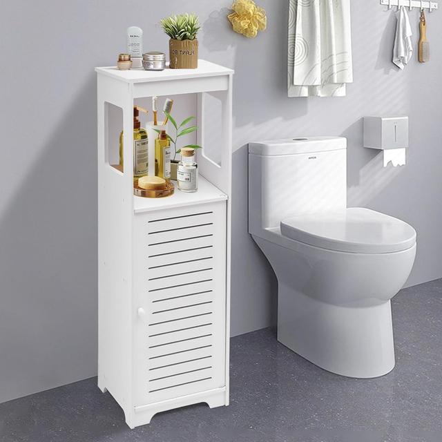 TEMU Bathroom Cabinet, Floor Cabinet, Multipurpose Bathroom Storage Cabinet, 28 X 25 X 90 Cm, For Bedroom, Study, Living Room