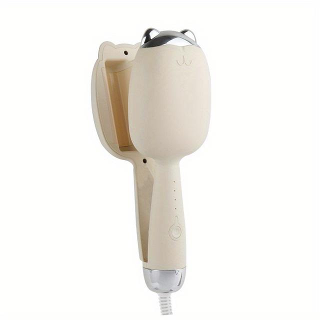 TEMU 32mm 귀여운 에그 롤 컬러 - 한국 스타일 워터 웨이브 헤어 스트레이트너, 고양이 발 디자인, 41W 220V 플러그인, 남녀 공용 휴대용 헤어 스타일링 도구, 곱슬머리용 헤어 스트레이트너, 세련된 머리 도구, 내구성 있는 구조