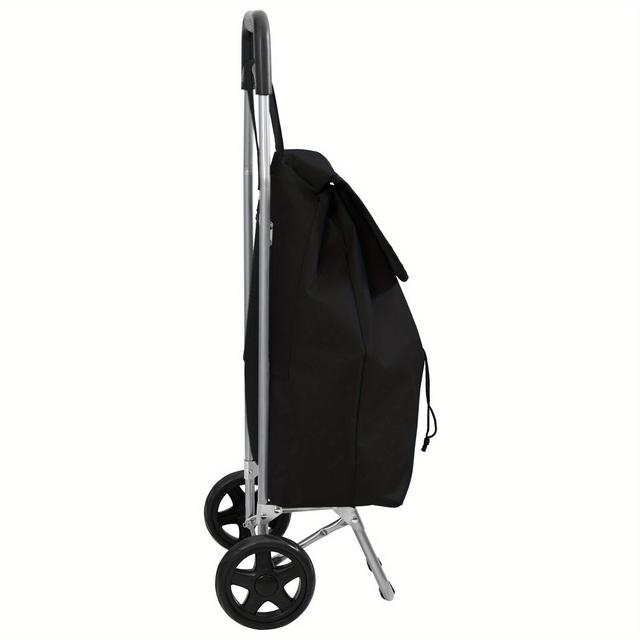 TEMU Shopping Trolley With Wheels Black 35l