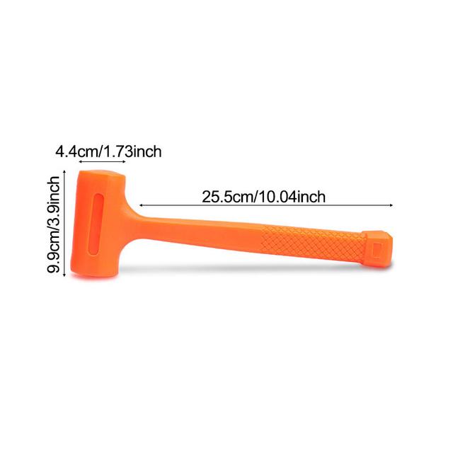 TEMU 1pc Dead Blow Hammer, Mallet Hammer Dead Blow Hammer, Neon Orange Deadblow Mallet With Non-marring Coating (0.5lb, 1lb )