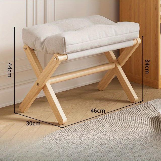 TEMU Tabouret de canapé pliable en bois - X-Leg épaissie, portable multi- avec 2 options de couleurs pour pied et échelle, meuble durable et encombrant adapté , tabouret, tabouret en bois, pouf