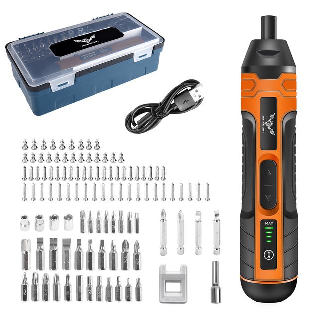 TEMU Jenabom 3.6v Electric Screwdriver 105pcsusb Rechargeable Straight Handle Screwdriver Set With Mini Portable Tool, Suitable And Repair Of Household Equipment