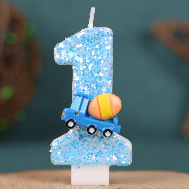 TEMU 1- Świeczka Urodzinowa z Stabilną Podstawą, Dekoracja na Przyjęcie Urodzinowe dla Dziewczyków i Dziewczynek, Ozdoba do Tortu, Zabawny Design, Brokatowa Tekstura