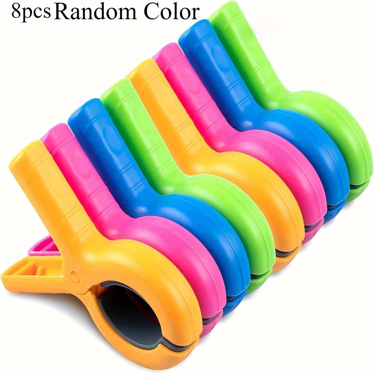 TEMU 8pcs Large Beach Towel Clips For Beach/ Pool/ Cruise Chairs, Heavy-duty, Clothes Pins, Windproof, 4 Bright Colors, Clothes Pins