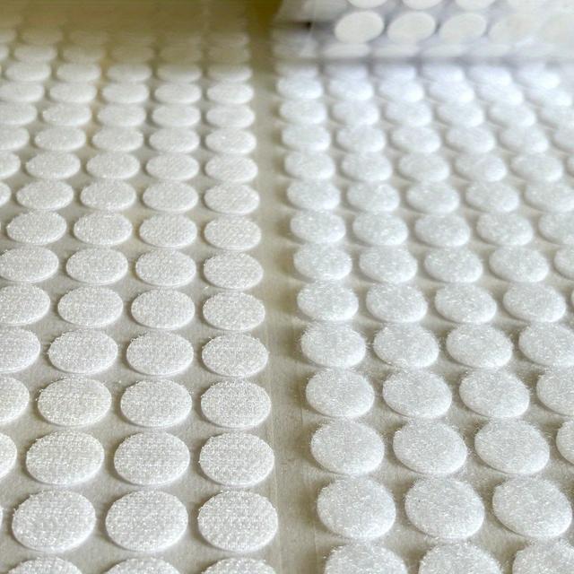 TEMU 900pcs/450 Pairs White Self-adhesive Hook And Loop Dots, 0.59" Nylon Fasteners, Ideal For Crafts, School Projects, Use