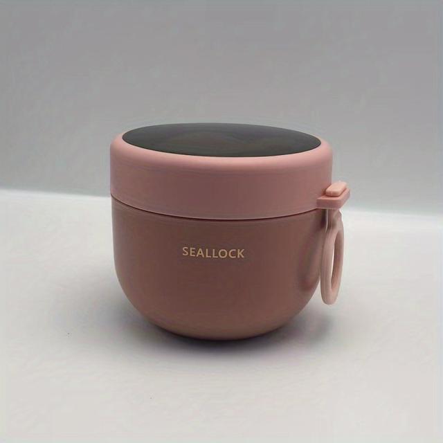 TEMU 1pc 600ml Plastic Lunch Box Soup Cup Bento | Round Shape, Hand Wash, No Electricity Needed