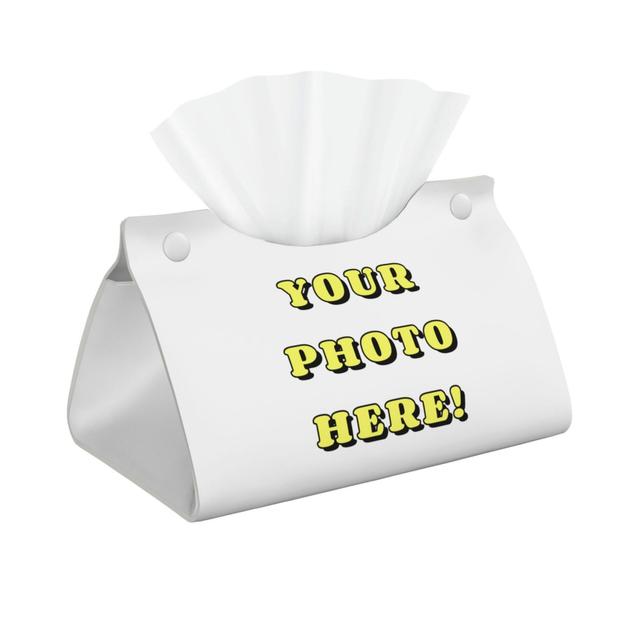 TEMU 1pc Customizable Rectangular Leather Tissue Box Cover, Waterproof And , Ideal For Decor, Perfect Gift For Family, Teachers,