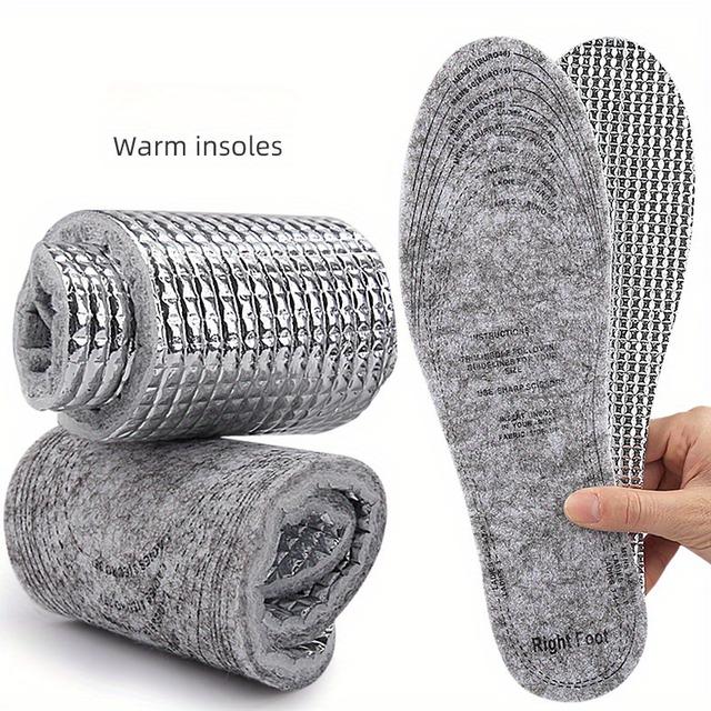 TEMU Warm Aluminum Foil Felt Shoe Insoles, Sweat-absorbent And Breathable Double-sided Casual Sports Cushioning Full Pad