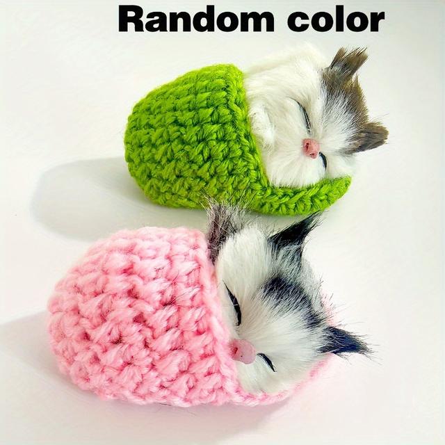 TEMU 2pcs Kawaii Simulation , Cat, Plush Simulation Animal Decoration Model, Furnishings, Birthday Gift, Valentine's Day Gift