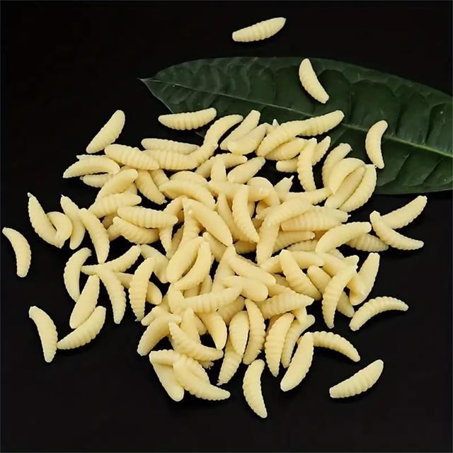 TEMU 300pcs Realistic Soft Worm Fishing Lures - , Pp Material For Bass & Freshwater Ice Fishing