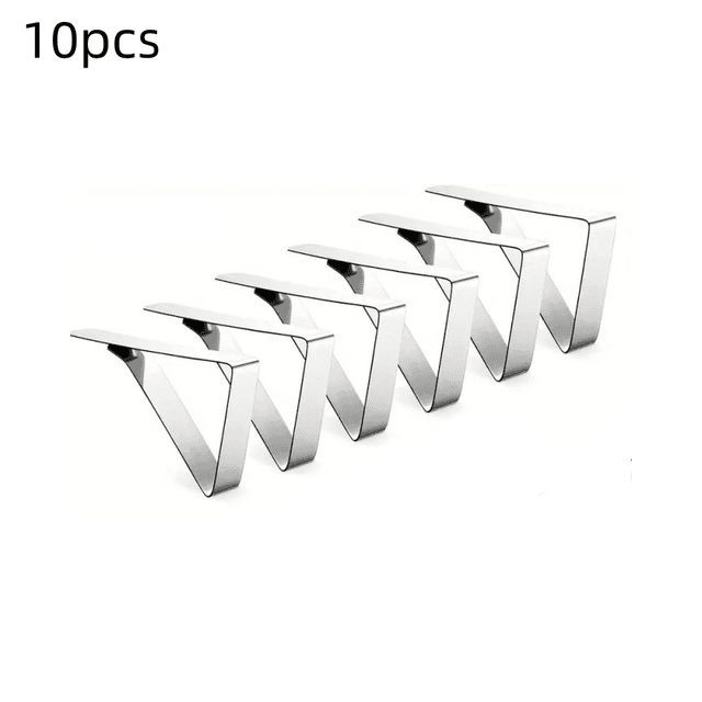 TEMU 10pcs Stainless Steel Tablecloth Clip Adjustable Cross-border 4.5cm Tablecloth Picnic Non-slip Tablecloth Clip