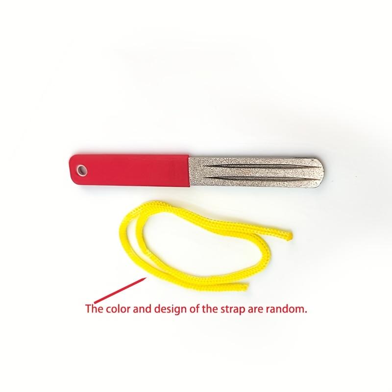 TEMU 1 Heavy-duty New Double-sided Three-slot Fish Hook Sharpener - Hook Grinding Tool - Whetstone - File For Lure And Anchor Hooks - Manual Fishing Hook Blade Sharpener, Portable Hook Blade For