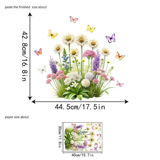 TEMU 1 ks Jarní Květinová Rostlina Samolepka na Okno | Samolepicí, Opakovaně Použitelná PVC Nástěnná Nálepka pro Dekoraci Obývacího Pokoje, Vhodná pro Valentýna, Velikonoce, , Letní Festivaly