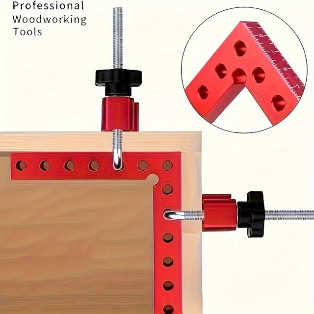 TEMU A Set Of 90-degree Precision Positioning Right-angle Clamps For Precise Carpentry, Corners, Photo Frames, Boxes, Cabinets And Drawers- Durable 5.5 "x 5.5"(14 X 14cm) Aluminum Alloy Structure