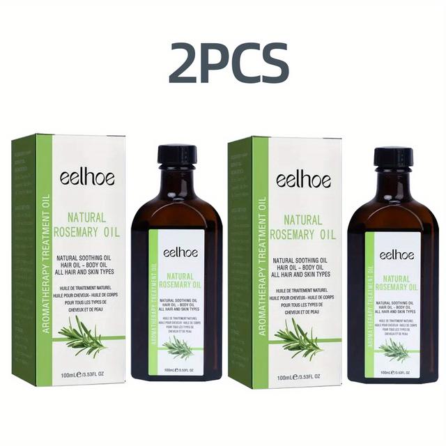 TEMU Eelhoe Two-bottle Set Of Rosemary Hair Oil For , Long-lasting Smoothness, Fragrance , And For And Dyed Hair