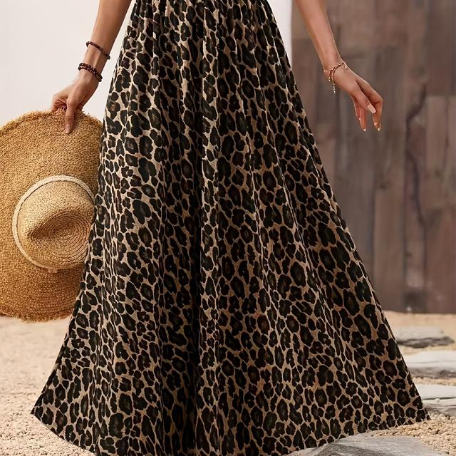 TEMU Grote maten, nieuwe Europese en Amerikaanse luipaardprint herfst-winter casual rok in grote maten