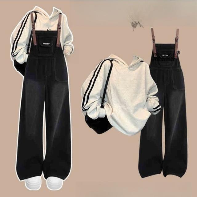 TEMU 【アカデミースタイル】エントランス 秋の新作バックパンツ レディース + ゆったりガーラード ファッション 2点セット