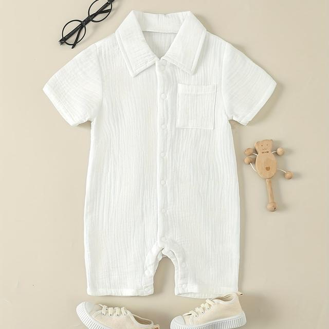 TEMU Tuta con e Maniche Corte, Body Traspirante con Bottoni, Stile e Elegante Unisex per Uscite e Gattonamento, per l'Outdoor