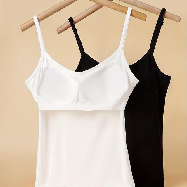 TEMU 2 piezas Camisola Chaleco de Mujer con de Pecho Ropa Interior Se Puede Usar Deportes Base Ropa Interior