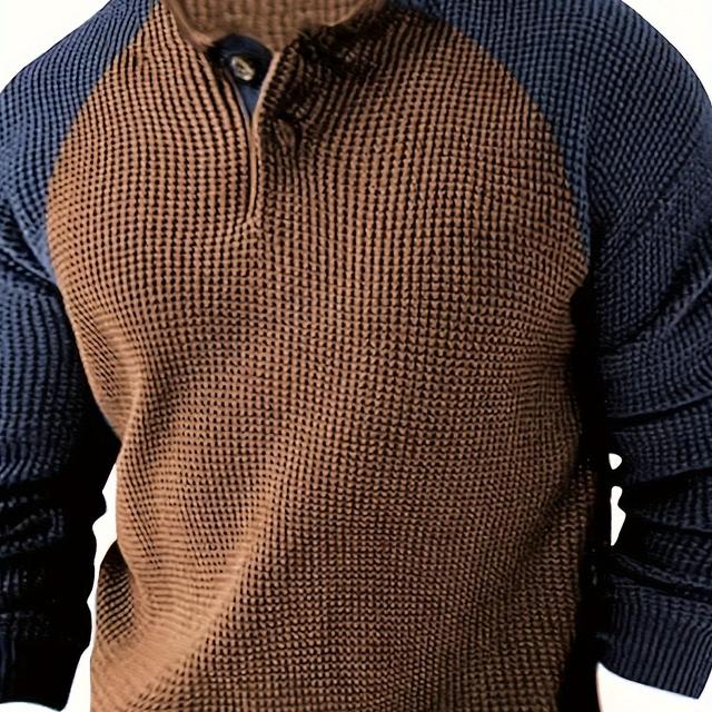 TEMU Men's Casual Round Neck Long Sleeve T-shirt With Color- Sleeves In European And .