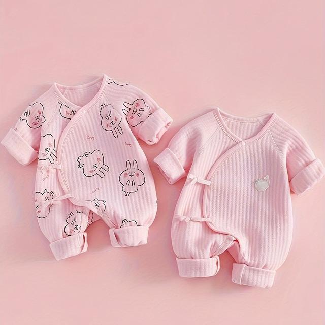 TEMU Kids' Cotton Fleece Bodysuit, Clothing, Apparel, Cute Clothes, Loose Fit, Machine Washable, Breathable Material, Bunny Onesie, Romper, Daycare Outfits, Parents Gift, Outdoor
