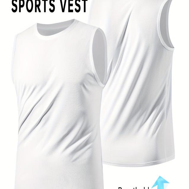 TEMU Men's Sports Tank Top, Quick-drying And Breathable, Stylish And Casual For Fitness And Running, Ultra-lightweight Moisture-wicking T-shirt