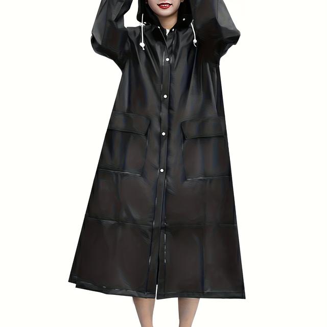 TEMU つば付きポケット付きレインコート 男女兼用 長袖 全身防雨 電動バッテリーカー対応 シングルワンピース 大人用ポンチョ 再利用可能 高品質レインコート 女性用 オーバーサイズ プラスサイズ 軽量 旅行用 再利用可能 携帯用レインコート 防雨 防風 ト 耐久性 高品質 ス アウトドア愛好家 通勤用レインギア