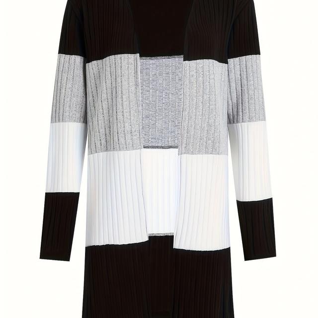 TEMU 2023 New Casual Color-block Long Cardigan