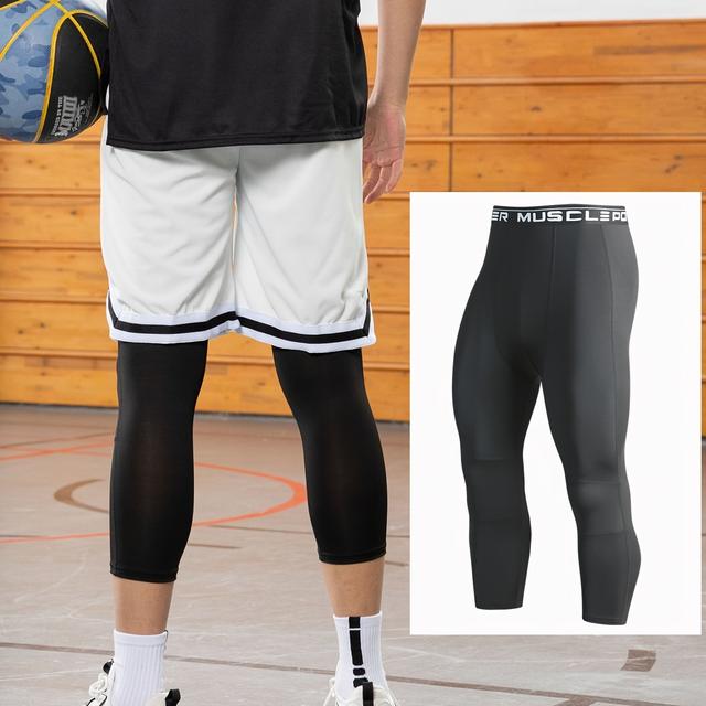 TEMU Men's Mesh-paneled Capri Shaping Pants
