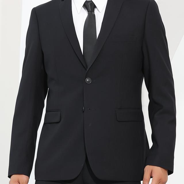 TEMU 2-Knopf Herrenanzugjacke mit geschlossenen Fronttaschen