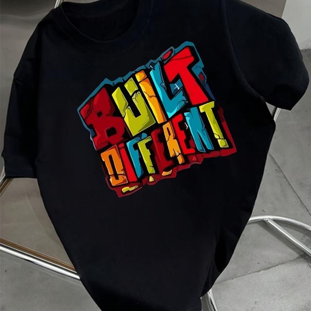 TEMU เสื้อผ้าเด็กผู้ชายแขนสั้น พิมพ์ตัวอักษรภาษาอังกฤษ สำหรับเด็กโต, วัยรุ่น