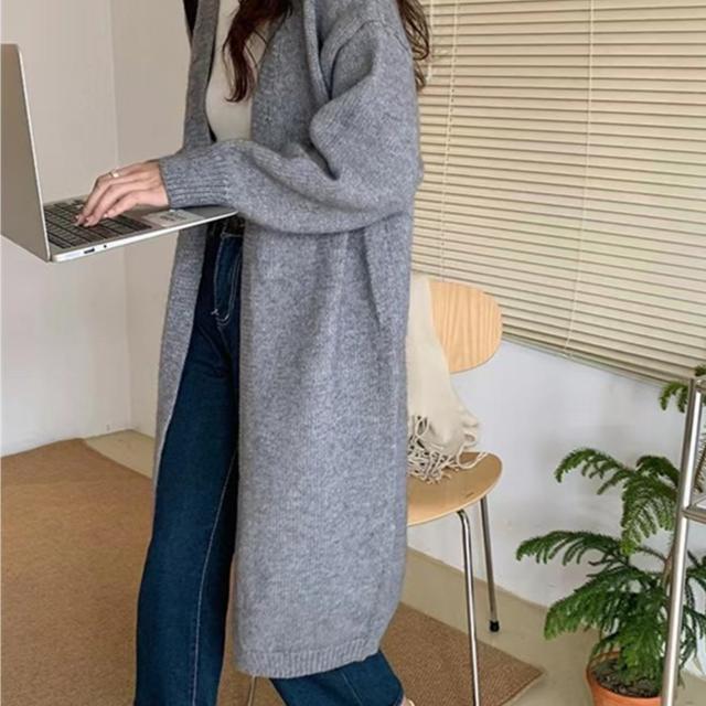 TEMU レディースカーディガン、多機能、コート、韓国スタイル、おしゃれ、ゆったりアウター、トップス、シンプル、日常、通勤、、春秋用レディースカーディガン