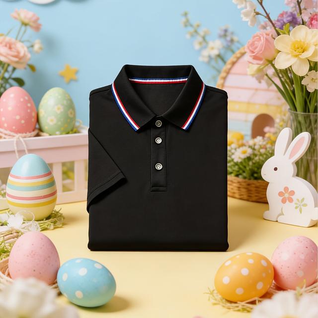 TEMU 남성 폴로 셔츠, 운동복 캐주얼 셔츠, 캐주얼 버튼업 폴로. 부활절 선물. 남성용 대비 단색 반팔 캐주얼 출퇴근용 폴로, 비즈니스, 직장, 데이트 및 홈웨어에 적합, 여행 필수품 캐주얼 스타일