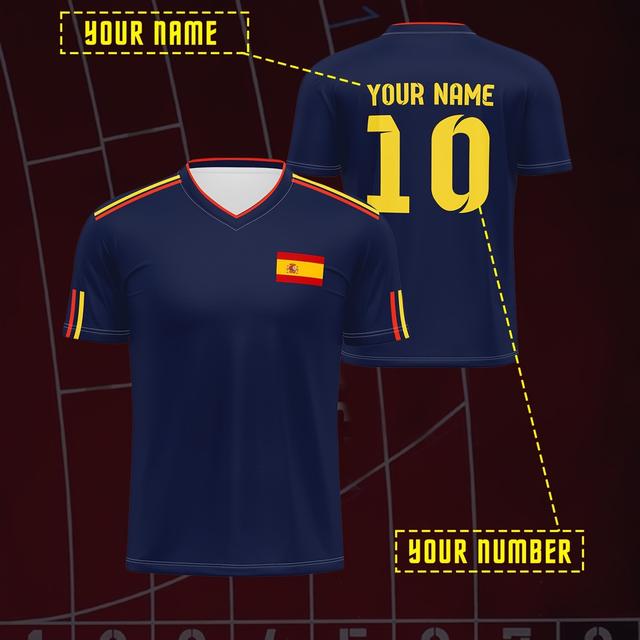 TEMU Camisetas de fútbol para niños con cuello en V 2024, con y números personalizados, diseñadas para un ajuste para deportes, ocio y running al , Five Shields Army