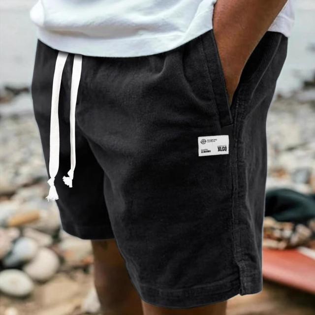 TEMU メンズ アメリカンスタイル ルーズフィット 通気性ショーツ - 軽量夏用カジュアル＆スポーティー、調節可能なドローウエスト付き、アウトドア活動向け無地デザインの洗濯機対応レジャー