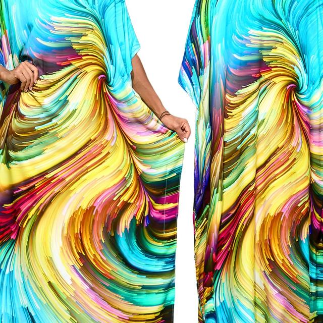 TEMU Women's Summer Bohemian Loose Beach Cover-up Skirt Bikini Swimsuit For Vacation