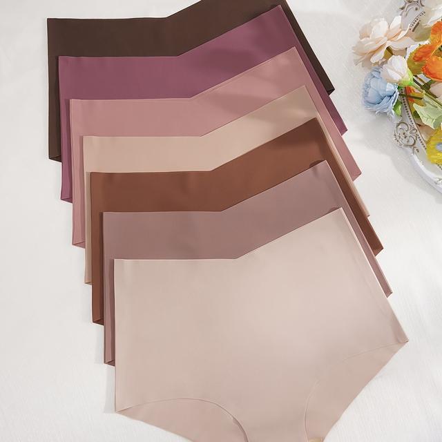 TEMU 7-pack Women's High-waisted Comfortable Seamless Stretch Breathable Briefs