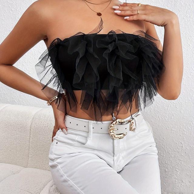 TEMU Elegant Women's Strapless Top