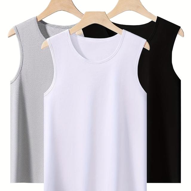 TEMU 3 Piezas Camisetas Sin para Hombre, Delgadas, Cómodas, Transpirables, Sexys, Deportivas para Fitness