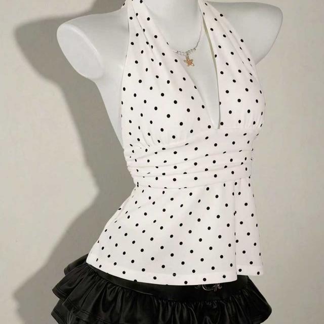 TEMU Europeo y Americano Camisola con Cuello Halter y Escote en para Mujer