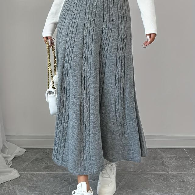 TEMU Lässiger Damenmode Rock in Unifarben für Herbst und Winter