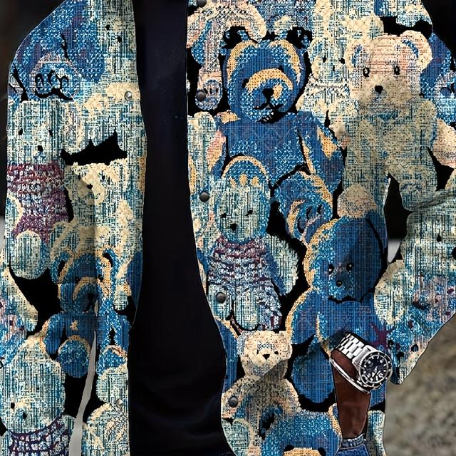 TEMU แจ็คเก็ตลายหมีเท็ดดี้วินเทจสำหรับผู้ชายปี 2025 เนื้อผ้ากรอบคมพร้อมเสน่ห์สนุกสนาน เหมาะสำหรับงานสังสรรค์และการออกไปข้างนอกในชีวิตประจำวัน สร้างสไตล์วินเทจที่เป็นเอกลักษณ์ได้อย่างง่ายดาย