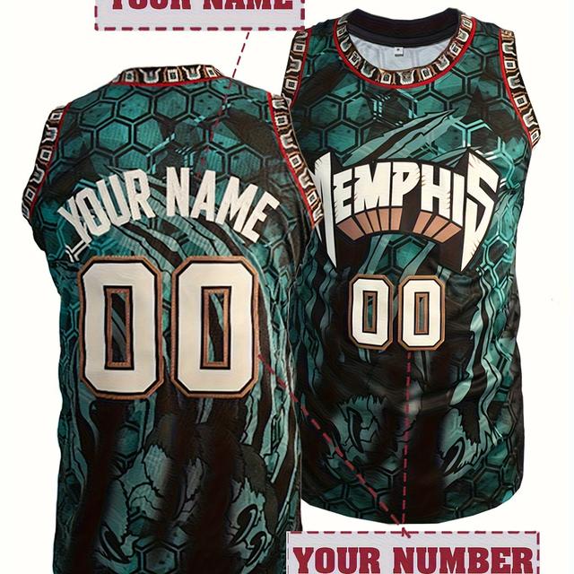 TEMU Custom Name And Number Basketball Jerseys, Breathable Sleeveless Sports Shirts With Round Neck For Training And Competition
