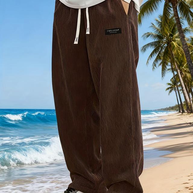 TEMU 유니섹스 패션 코듀로이 아웃도어 팬츠, 세탁기 사용 가능, 야외 스타일을 완벽하게 표현하는 선물로 패션을 꽃피우세요