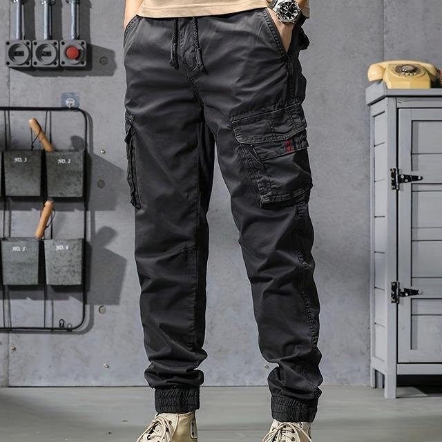 TEMU Herrenmode Freizeithosen mit Kordelzug und 9 , Trendige Y2K Hip-Hop-Jogger Jeans für alle Jahreszeiten mit Multifunktions-Taschendesign und bequemen Nähten für Outdoor-Reisen