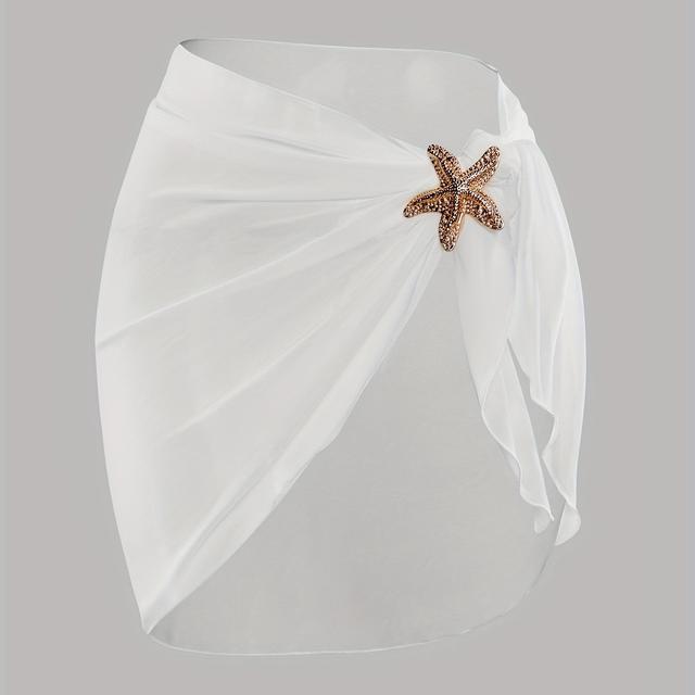 TEMU Falda envolvente de vacaciones en para mujer con decoración de estrella de mar y de , 1 pieza Vestido envolvente