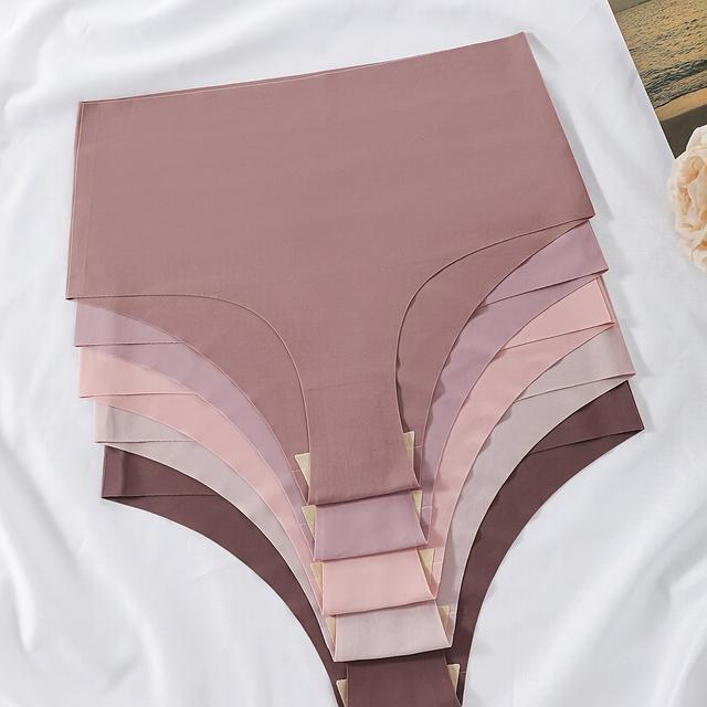 TEMU 5-pack Women' Color Comfortable Breathable High-waisted Briefs